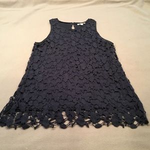 Beautiful navy crochet top